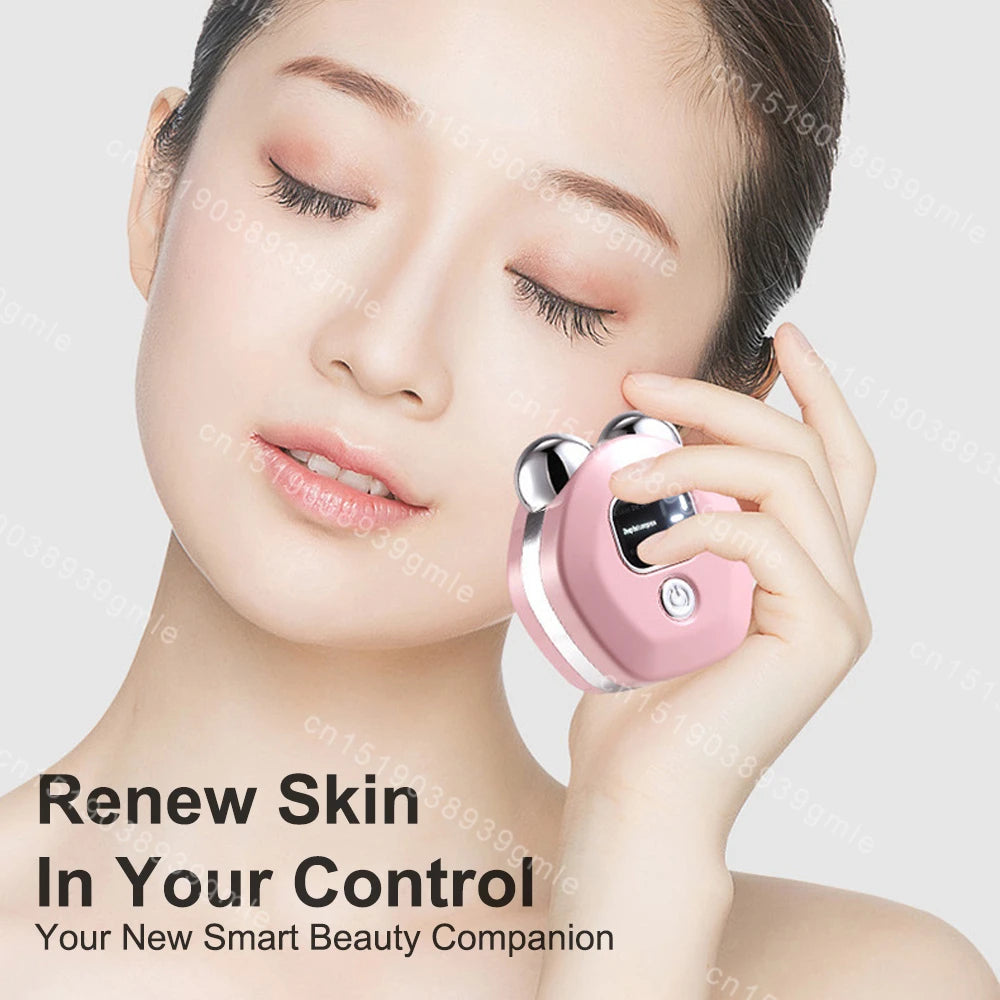 Facial Massager Microcurrent Roller Vibration - Neck and Face Lifting Device