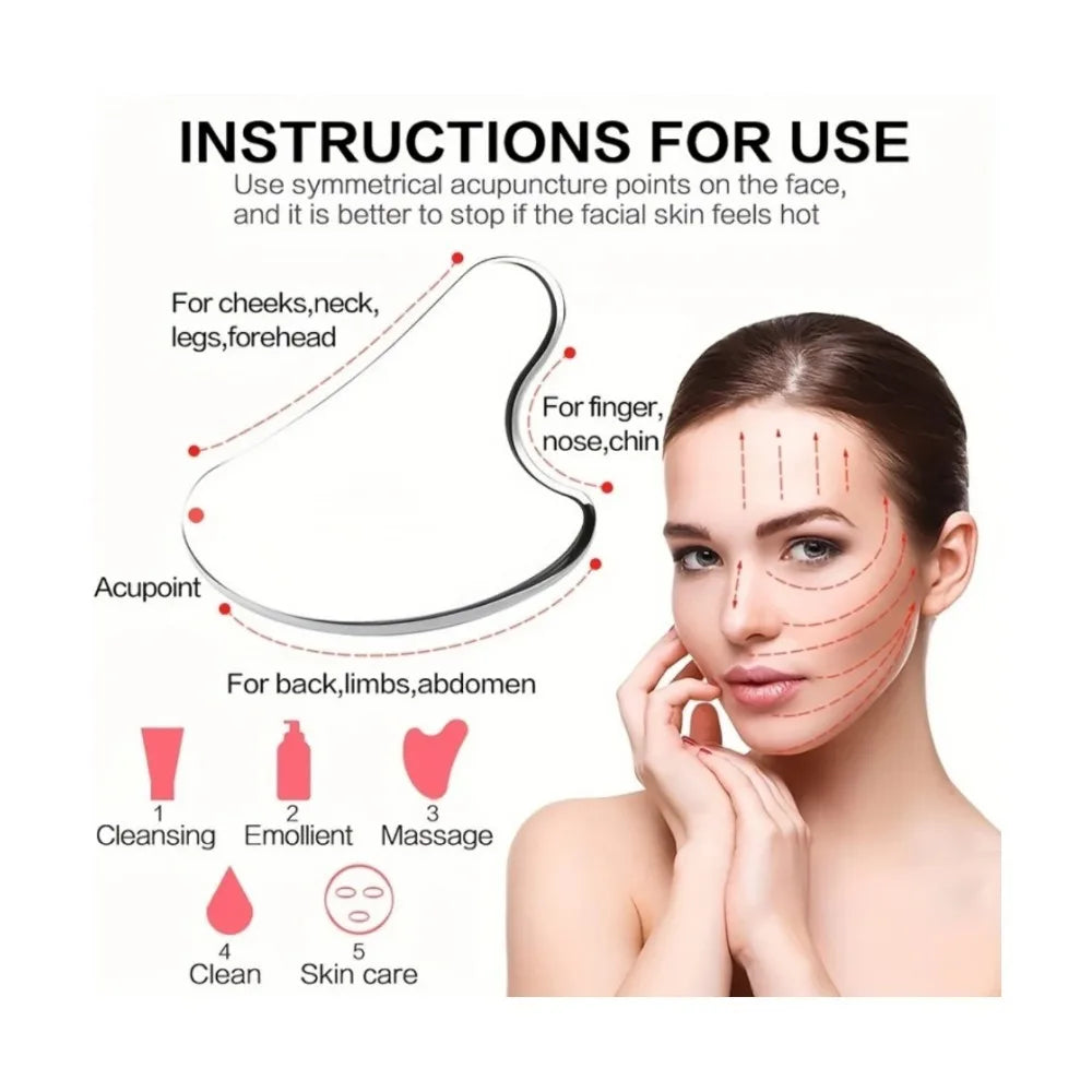 1–3PCS Ice Face Roller & Stainless Steel Gua Sha Set – Facial Massage & Lifting Tools for Skin Care