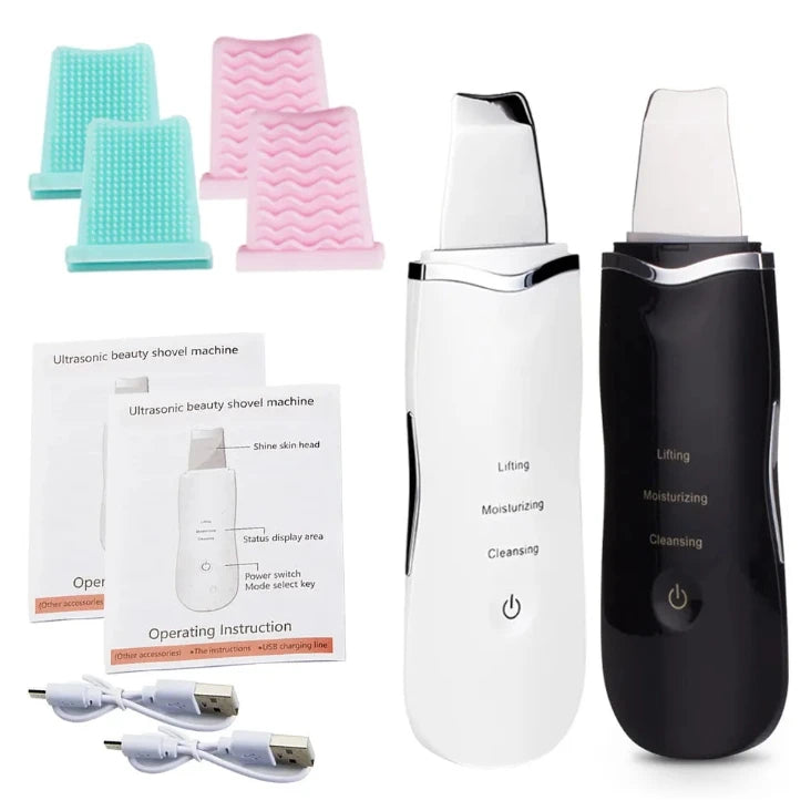Electric Ultrasonic Skin Scrubber – Facial Spatula for Blackhead Removal, Peeling & Lifting Cleansing