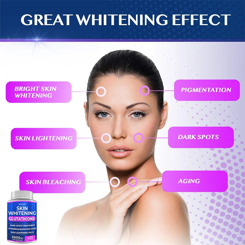 Turmeric Bearberry Vitamin Glutathione Skin Lightening Pills - 2000 mg