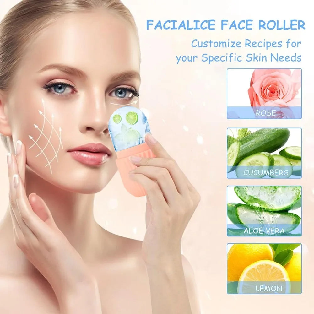 1–3PCS Ice Face Roller & Stainless Steel Gua Sha Set – Facial Massage & Lifting Tools for Skin Care