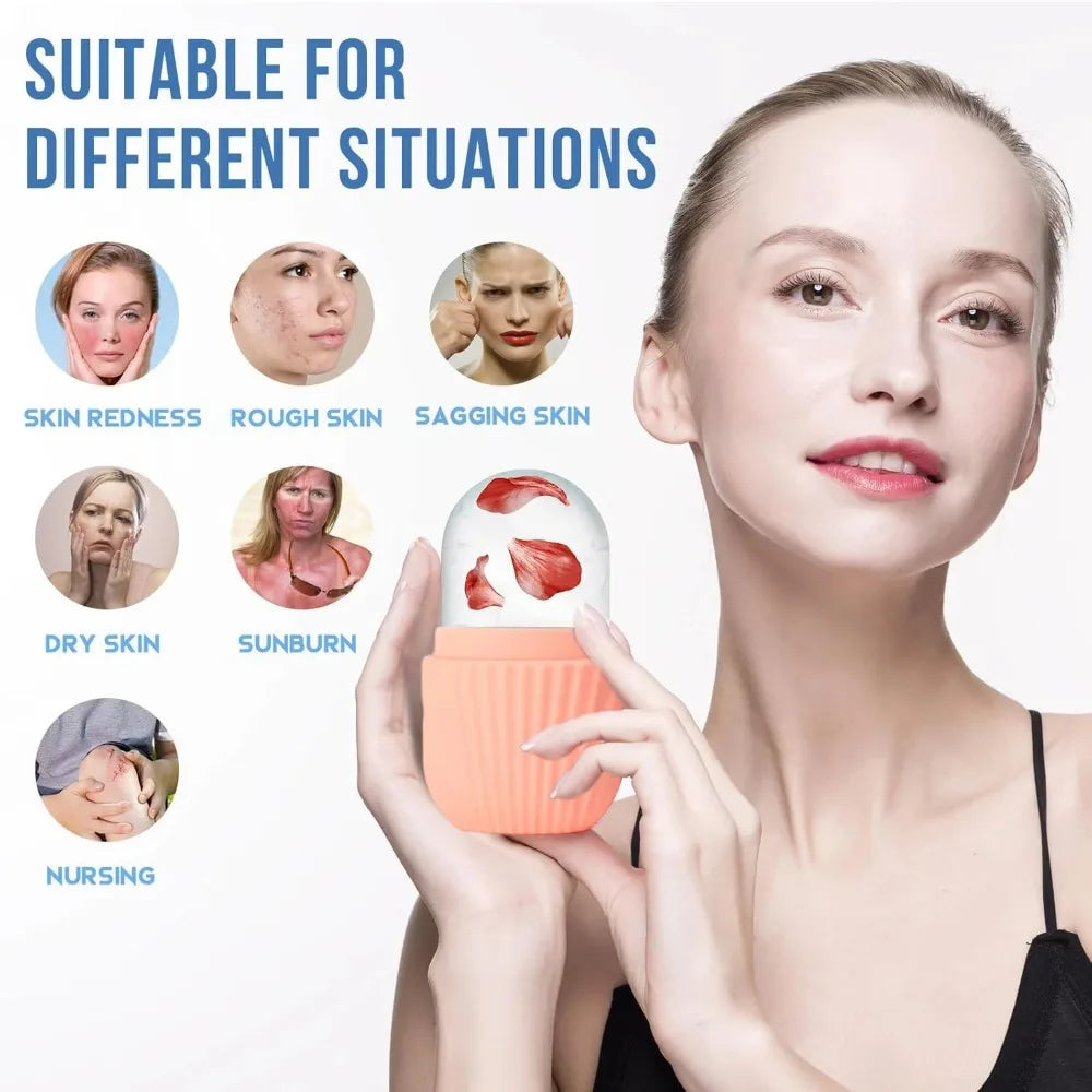 1–3PCS Ice Face Roller & Stainless Steel Gua Sha Set – Facial Massage & Lifting Tools for Skin Care