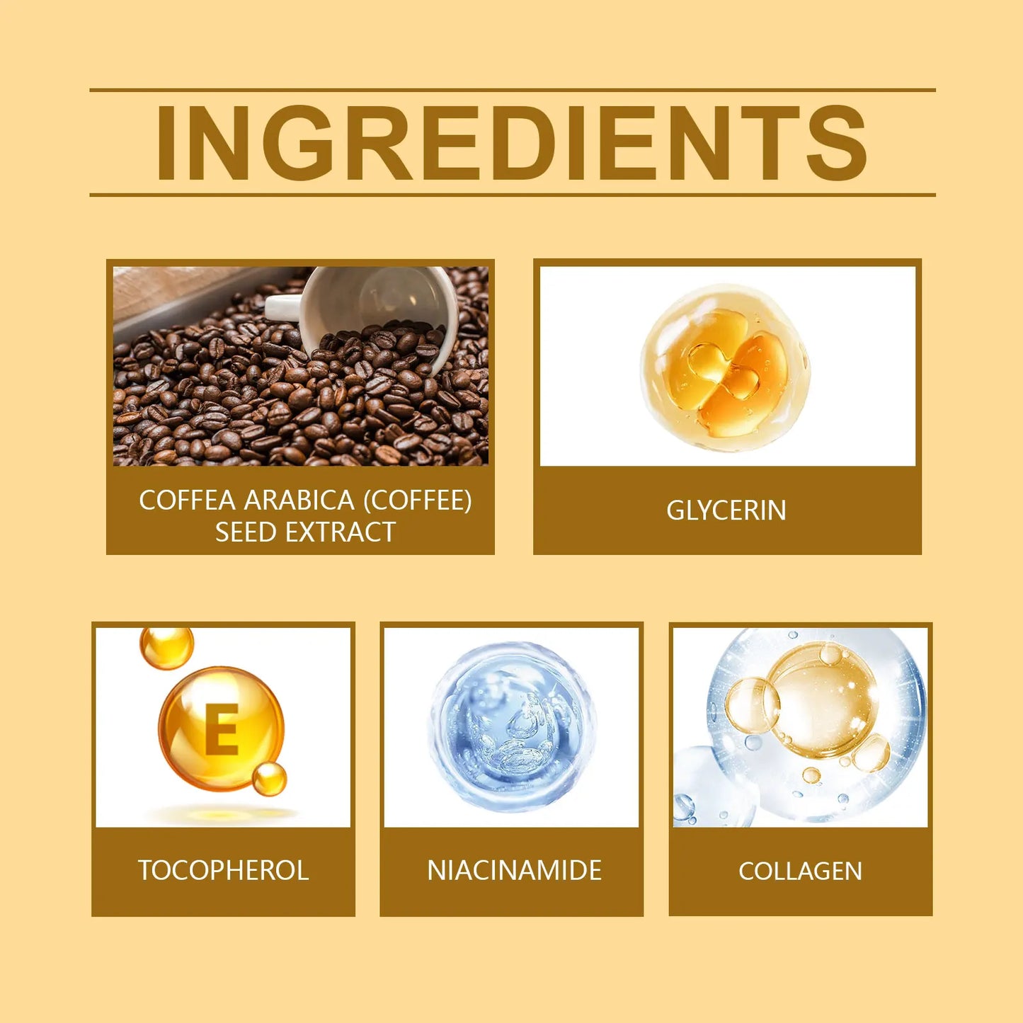 5% Coffee Eye Serum – Collagen Boost, Dark Circle & Puffiness Reducer, Fine Line Tightening