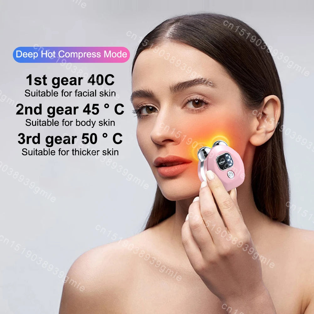Facial Massager Microcurrent Roller Vibration - Neck and Face Lifting Device