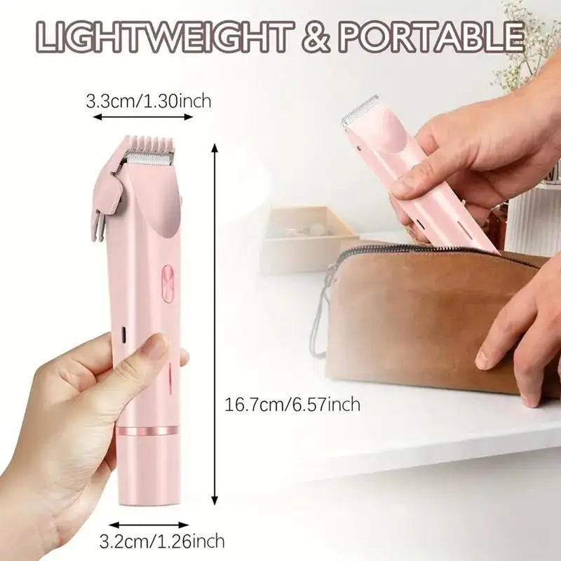 Portable Double-Head Electric Shaver for Women – USB Rechargeable, Washable Travel Razor
