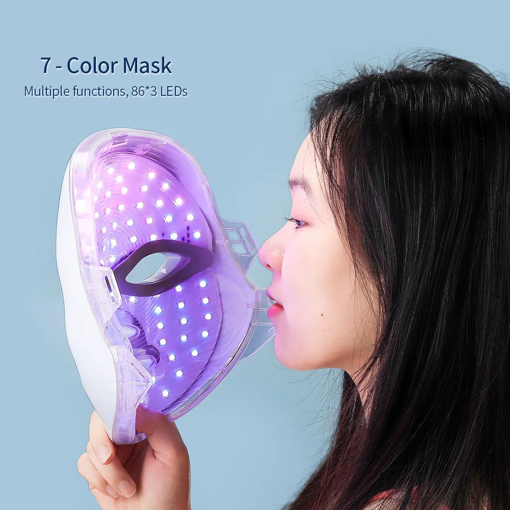 Rechargeable 7-Color LED Facial Mask – Photon Therapy for Skin Rejuvenation, Anti-Aging & Acne Care
