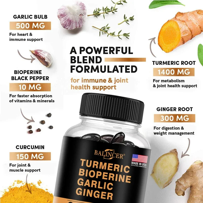 Turmeric Ginger Supplement with Piperine 2360 Mg