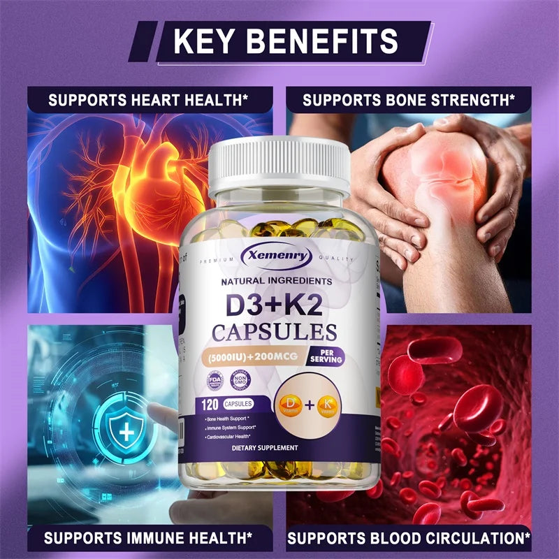 Vitamin D3 5000IU and 200 Mcg Vitamin K2 (MK-7)