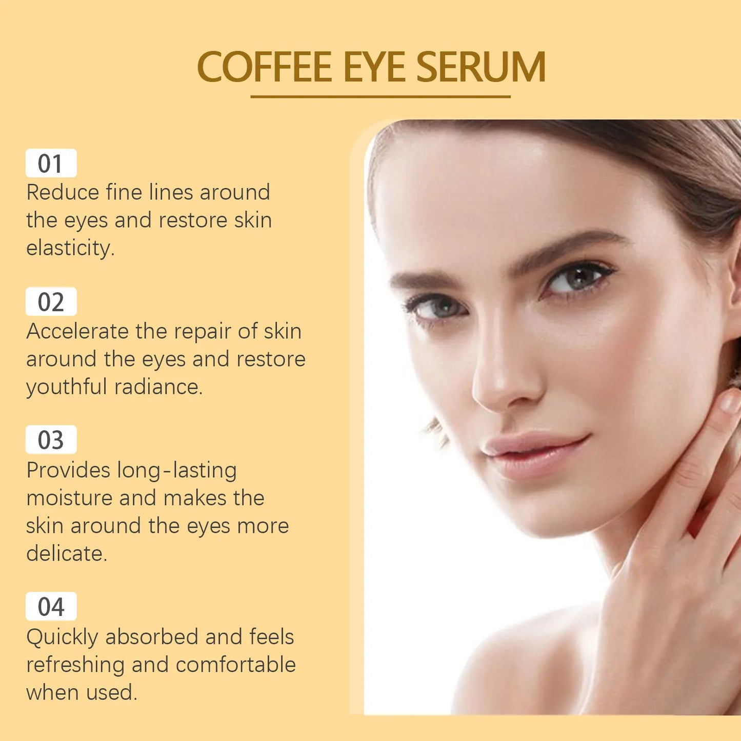 5% Coffee Eye Serum – Collagen Boost, Dark Circle & Puffiness Reducer, Fine Line Tightening