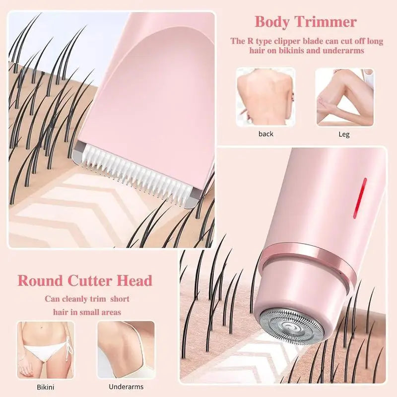 Portable Double-Head Electric Shaver for Women – USB Rechargeable, Washable Travel Razor