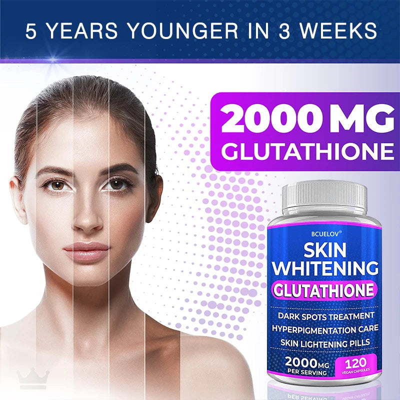 Turmeric Bearberry Vitamin Glutathione Skin Lightening Pills - 2000 mg
