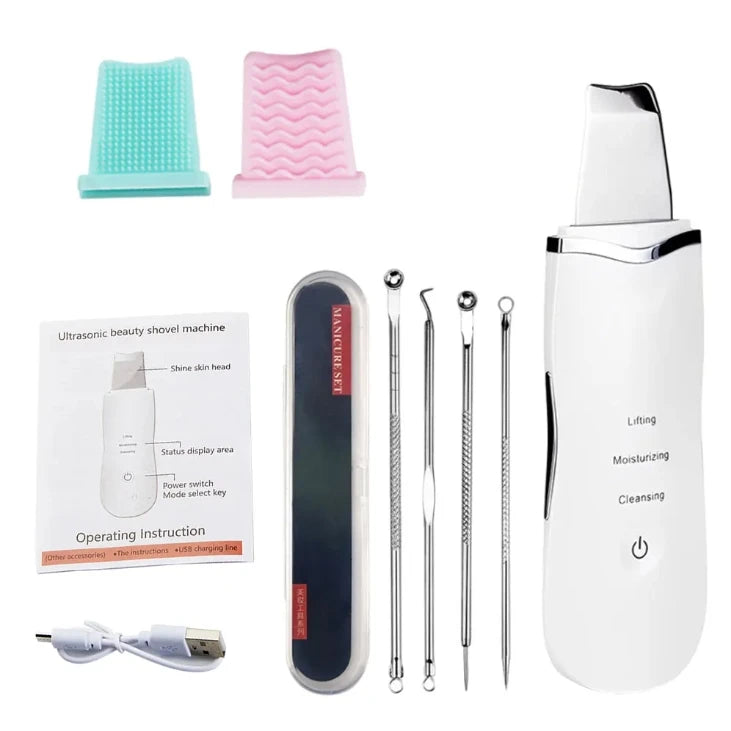 Electric Ultrasonic Skin Scrubber – Facial Spatula for Blackhead Removal, Peeling & Lifting Cleansing