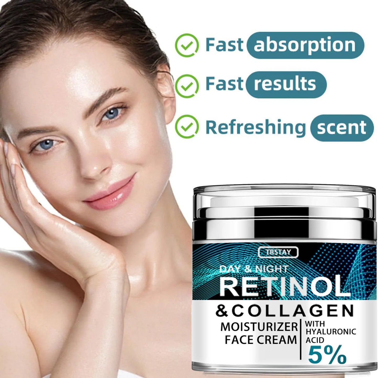 Collagen Retinol Hyaluronic Acid Cream, Retinol and Collagen Face Cream