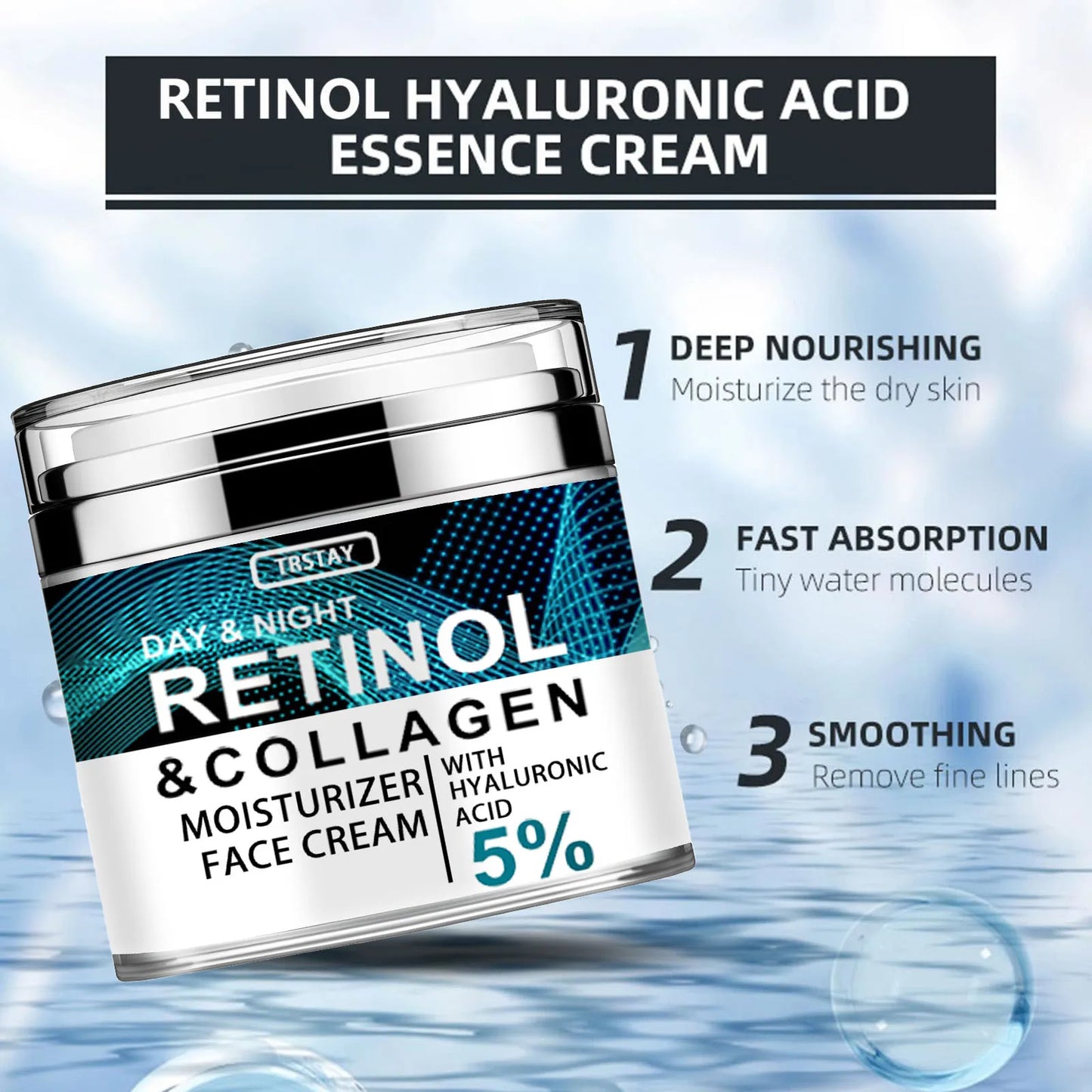 Collagen Retinol Hyaluronic Acid Cream, Retinol and Collagen Face Cream