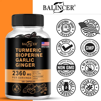 Turmeric Ginger Supplement with Piperine 2360 Mg