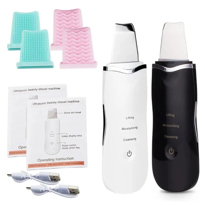 Electric Ultrasonic Skin Scrubber – Facial Spatula for Blackhead Removal, Peeling & Lifting Cleansing