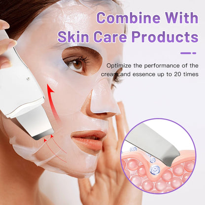 Electric Ultrasonic Skin Scrubber – Facial Spatula for Blackhead Removal, Peeling & Lifting Cleansing