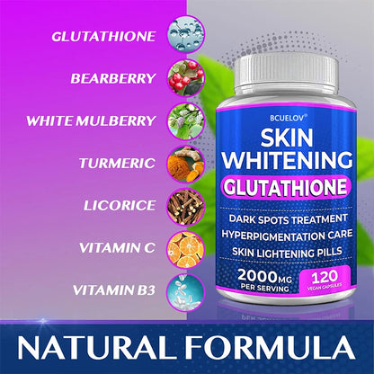 Turmeric Bearberry Vitamin Glutathione Skin Lightening Pills - 2000 mg