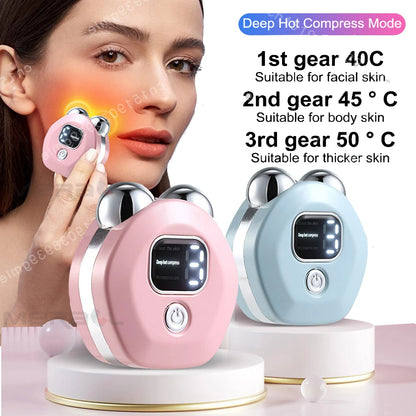 Facial Massager Microcurrent Roller Vibration - Neck and Face Lifting Device