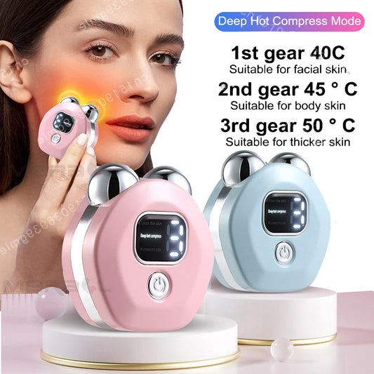 Facial Massager Microcurrent Roller Vibration - Neck and Face Lifting Device