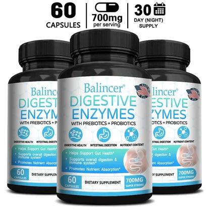 Digestive Enzyme Supplement with Prebiotics & Probiotics – Supports Digestion and Immune Health for Adults