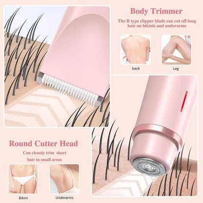 Portable Double-Head Electric Shaver for Women – USB Rechargeable, Washable Travel Razor