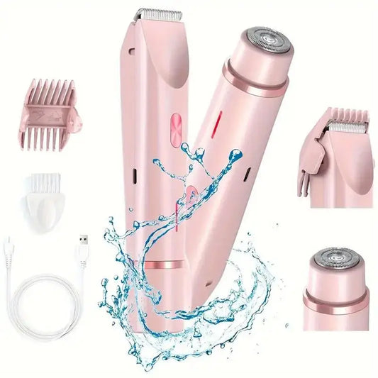 Portable Double-Head Electric Shaver for Women – USB Rechargeable, Washable Travel Razor