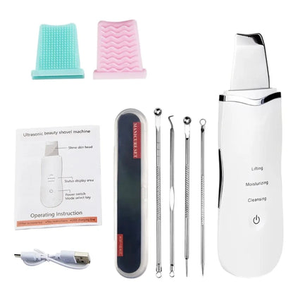 Electric Ultrasonic Skin Scrubber – Facial Spatula for Blackhead Removal, Peeling & Lifting Cleansing